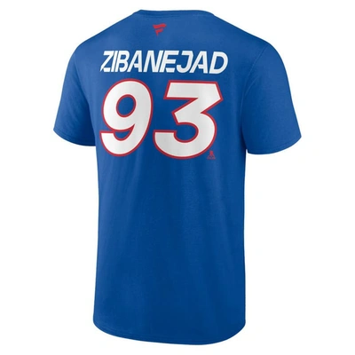 Shop Fanatics Branded Mika Zibanejad Blue New York Rangers Authentic Pro Prime Name & Number T-shirt