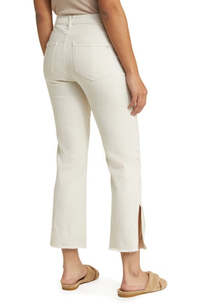 Wit & Wisdom 'ab'solution Frayed High Waist Ankle Barely Bootcut Jeans In Blanched Almond