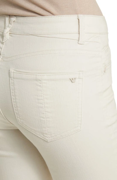 Wit & Wisdom 'ab'solution Frayed High Waist Ankle Barely Bootcut Jeans In Blanched Almond