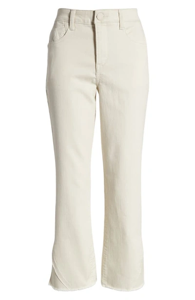 Shop Wit & Wisdom 'ab'solution Frayed High Waist Ankle Barely Bootcut Jeans In Blanched Almond