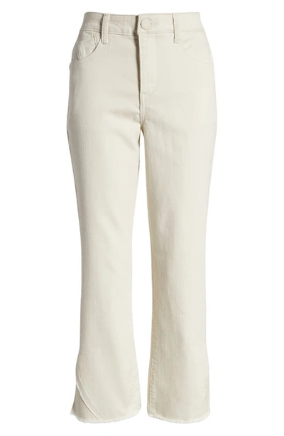 Wit & Wisdom 'ab'solution Frayed High Waist Ankle Barely Bootcut Jeans In Blanched Almond