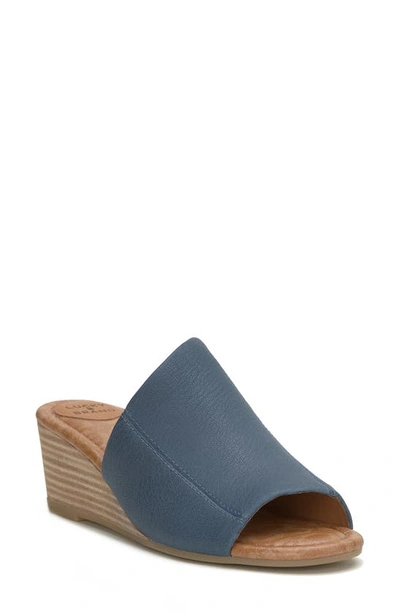 Shop Lucky Brand Malenka Wedge Slide Sandal In Light Blue Salina
