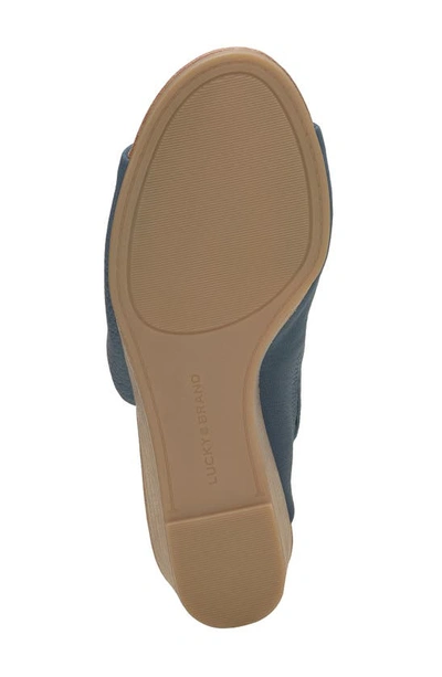 Shop Lucky Brand Malenka Wedge Slide Sandal In Light Blue Salina