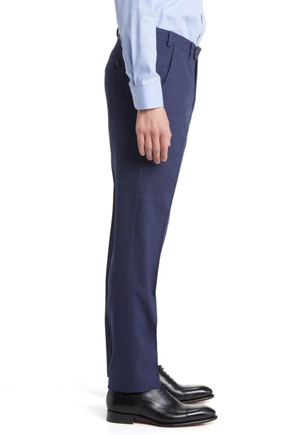 Shop Ted Baker Jerome Flat Front Wool Dress Pants In Blue