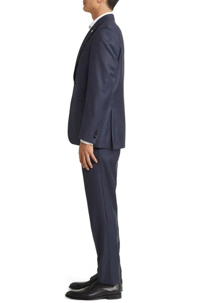 Shop Ted Baker Jay Slim Fit Deco Stripe Wool Suit In Blue
