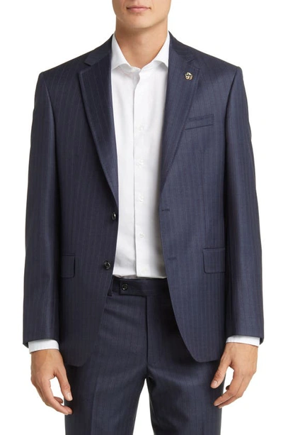 Shop Ted Baker Jay Slim Fit Deco Stripe Wool Suit In Blue