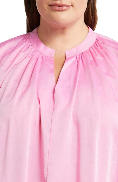 Shop Harshman Finch Cotton Popover Top In Bright Pink