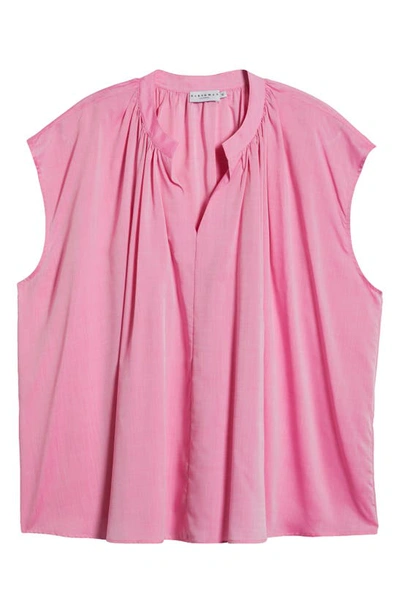 Shop Harshman Finch Cotton Popover Top In Bright Pink