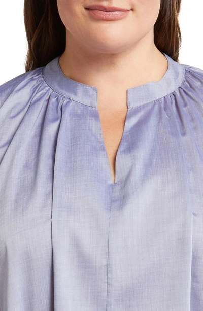 Shop Harshman Finch Cotton Popover Top In Ice Blue
