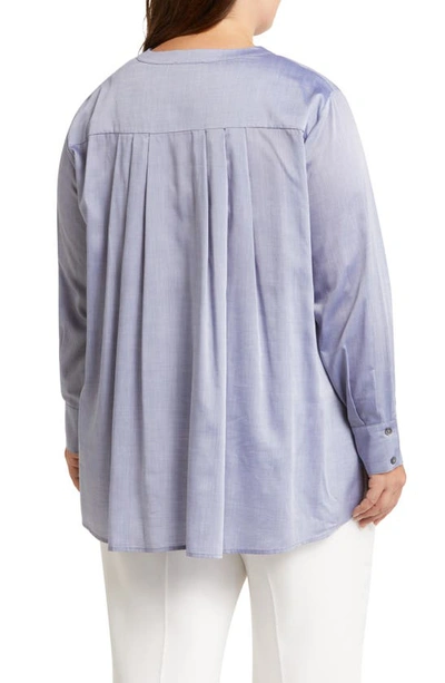 Shop Harshman Cassian Popover Blouse In Ice Blue