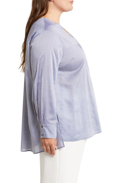 Shop Harshman Cassian Popover Blouse In Ice Blue