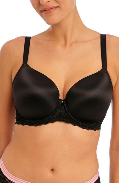 Shop Freya Offbeat Underwire Demi Plunge Molded Bra In Black