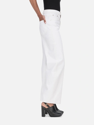 Shop Frame Long Barrel Jeans In White