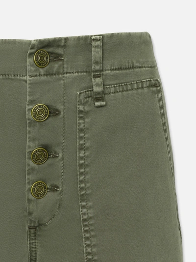 Shop Frame The Utility Slim Stacked Washed Surplus Cotton In Green