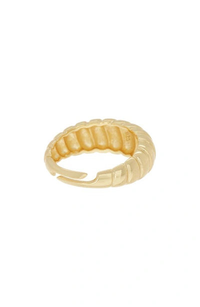 Shop Argento Vivo Sterling Silver Croissant Ring In Gold