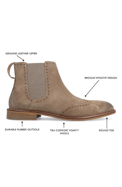 Shop Thomas & Vine Watson Wingtip Chelsea Boot In Taupe