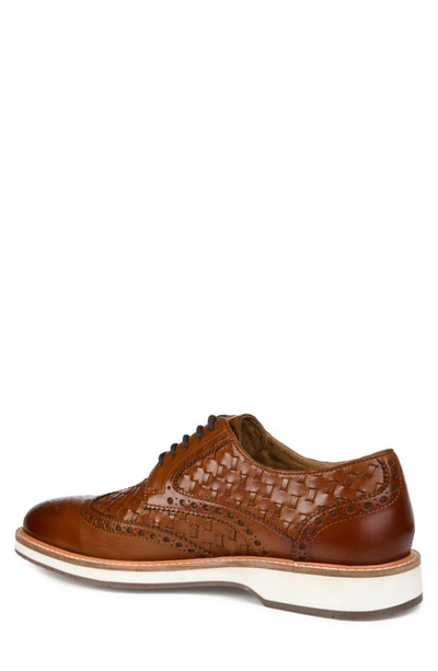 Thomas & Vine Radcliff Woven Wingtip Derby In Cognac