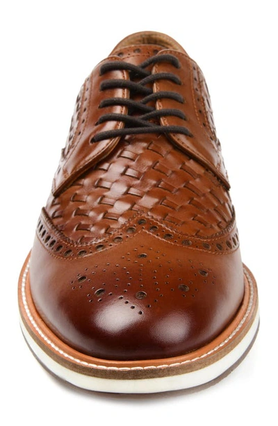 Thomas & Vine Radcliff Woven Wingtip Derby In Cognac