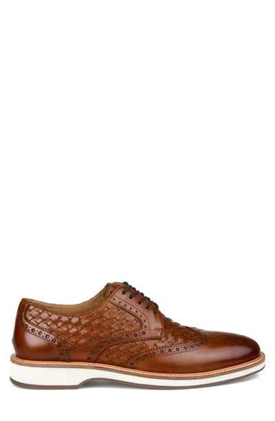 Thomas & Vine Radcliff Woven Wingtip Derby In Cognac