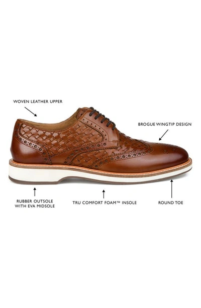 Thomas & Vine Radcliff Woven Wingtip Derby In Cognac