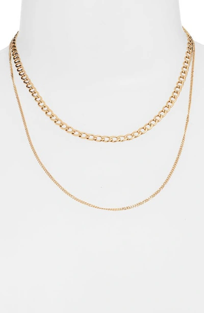 Shop Knotty Layered Curb Chain Necklace In Gold