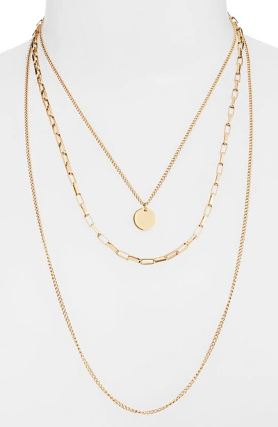 Shop Knotty Layered Coin Pendant Necklace In Gold