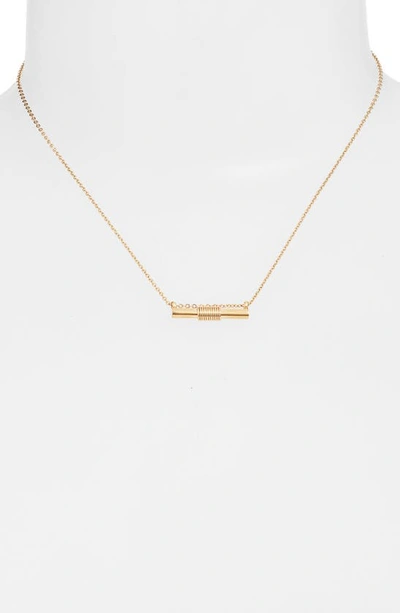 Shop Knotty Wrapped Bar Necklace In Gold