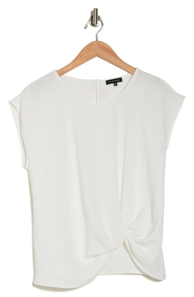 Shop Pleione Textured Twist T-shirt In Ivory