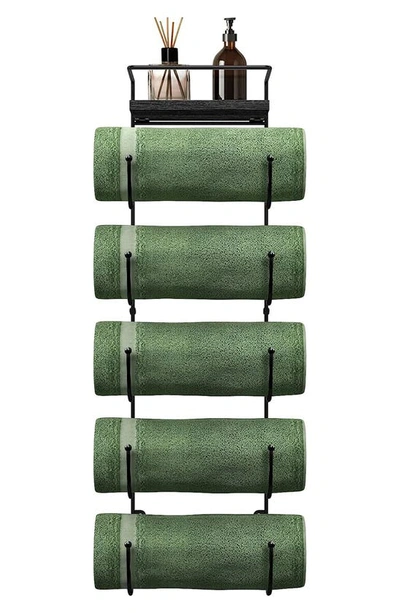 Sorbus Wall Mounted Organizing Rack In Black