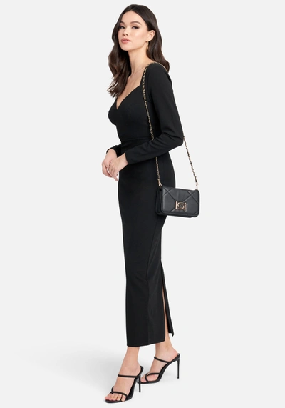 Bebe Open Back Ankle Dress In Black