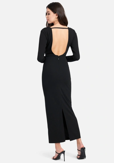 Bebe Open Back Ankle Dress In Black