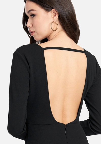 Bebe Open Back Ankle Dress In Black