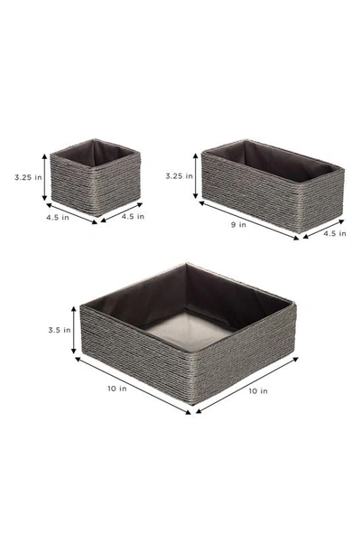 Sorbus Set Of 4 Woven Rope Storage Baskets In Grey