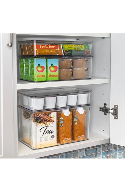 Sorbus Set Of 3 Hinged Lid Storage Bins In Clear