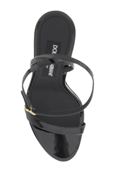 Shop Dolce & Gabbana Sandals With Dg Heel In Black