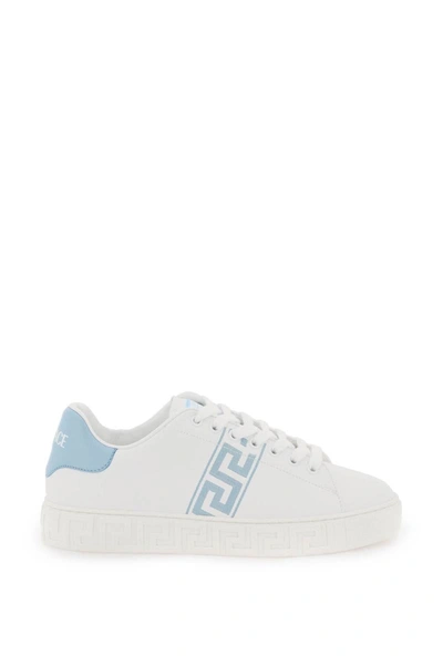 Shop Versace Greca Sneakers With Embroidery In Multicolor