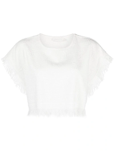 Shop Zimmermann Toweling Cropped Top In White
