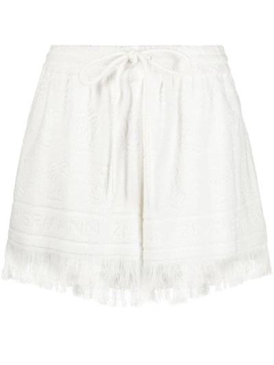Shop Zimmermann Towelling Shorts In White