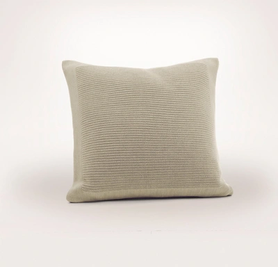 Shop Boll & Branch Organic Ribbed Knit Pillow Cover (20x20) In Heathered Oatmeal