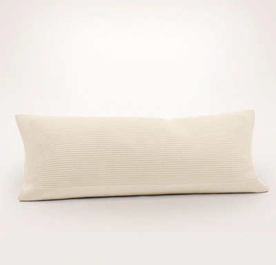 Shop Boll & Branch Organic Ribbed Knit Decorative Pillow Cover (lumbar) In Natural