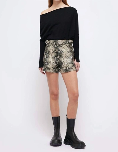 Shop Jonathan Simkhai Chace Belted Short In Python In Multi