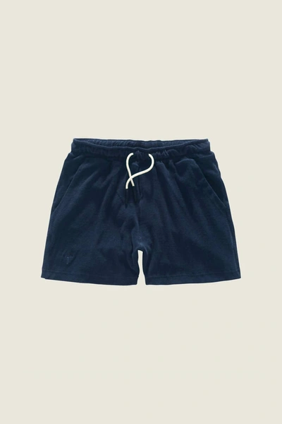 Shop Oas Navy Terry Shorts In 25-navy In Multi