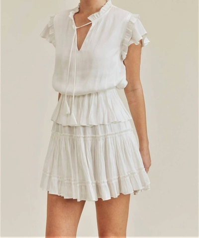 Shop Reset By Jane Short Sleeve Ruffle Dress In White