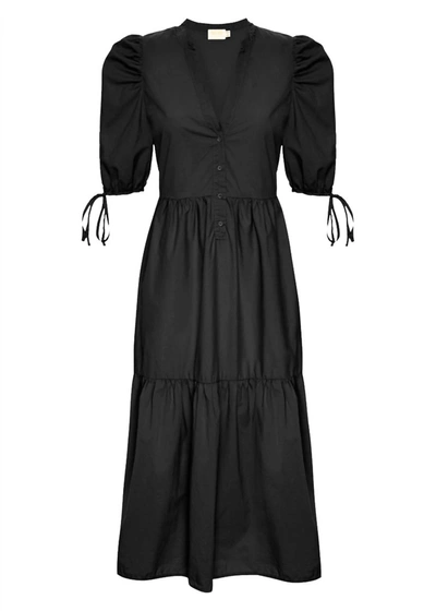 Shop Nation Ltd Dustin Romantic Midi Dress In Jet Black
