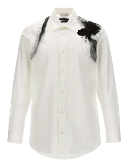 Shop Alexander Mcqueen Printed Shirt In White/black