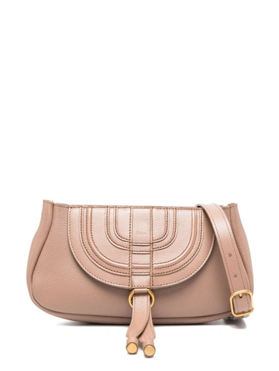 Shop Chloé Marcie Leather Shoulder Bag In Pink
