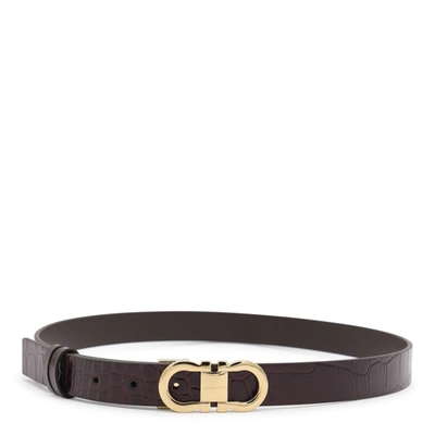 Shop Ferragamo Belts In Nero- || Dark Barolo