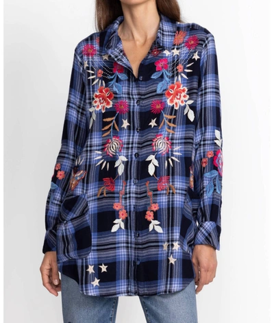 Shop Johnny Was Mika Painters Smock Tunic In Plaid In Multi
