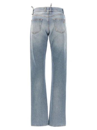 Shop Attico The  Belted Jeans In Blue