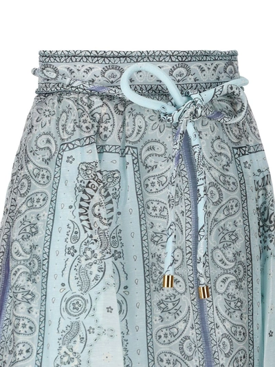 Shop Zimmermann Skirts In Blue Barkcloth Print